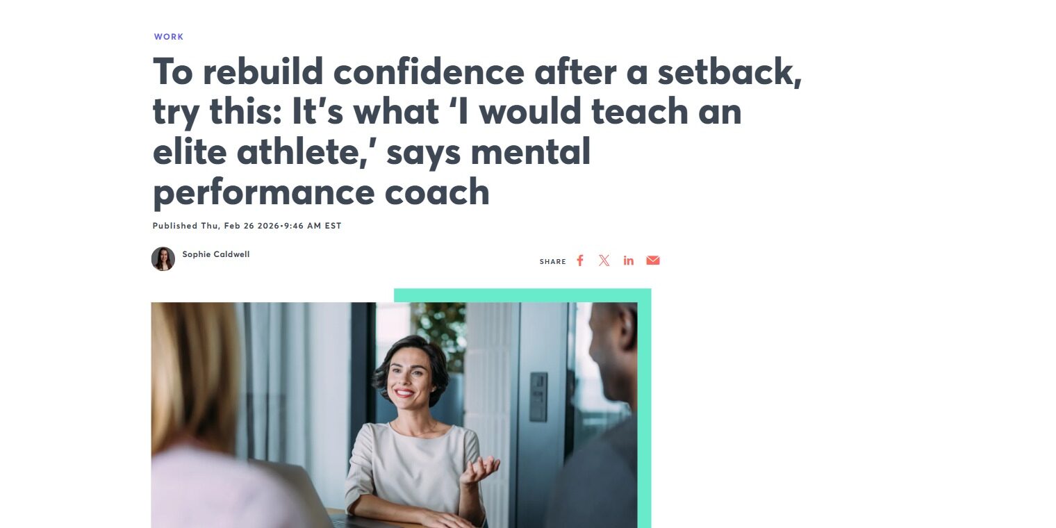 CNBC article featuring Dr. Cindra Kamphoff on rebuilding confidence after a setback